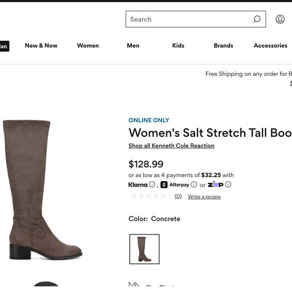 Kenneth Cole Reaction Womens Salt TTK Faux Suede Riding Knee-High Boots - Picture 9 of 9
